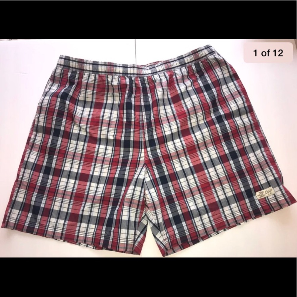 Chaps Red & Blue Plaid Lined Swimsuit Size XXL